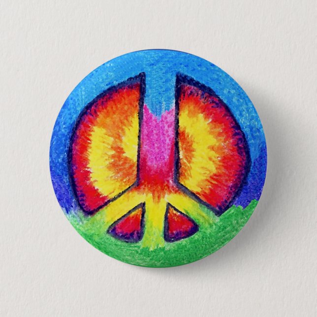 Frieden Tie~Dye Button (Vorderseite)
