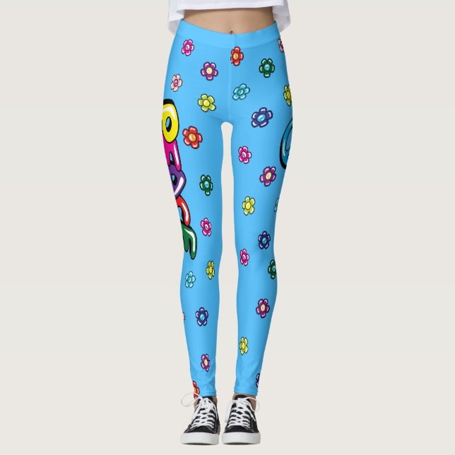 Frieden u. Blumen-Leggings Leggings (Vorderseite)