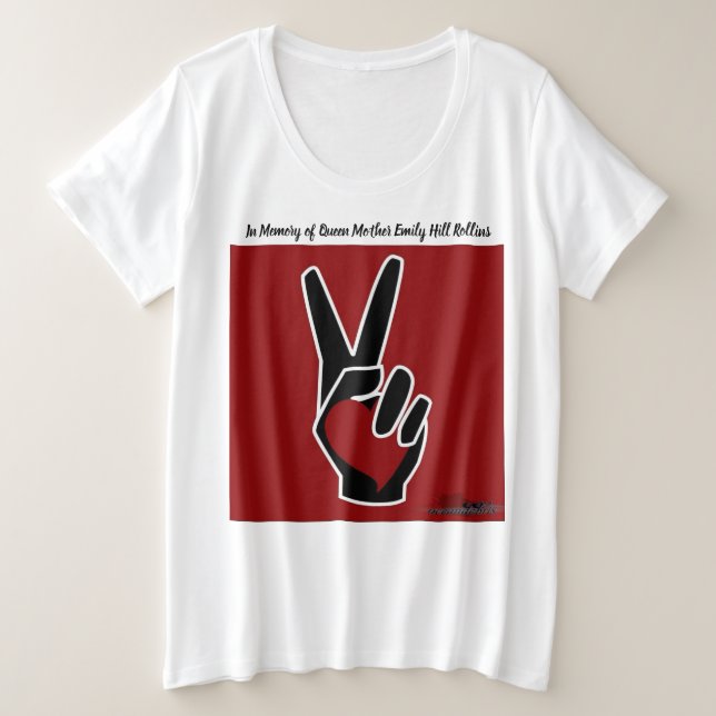 Frieden u. Liebe Große Größe T-Shirt (Design vorne)