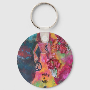 Frieden u. Liebe Keychchain Schlüsselanhänger