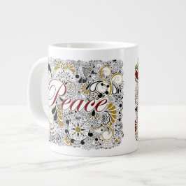 Frieden u. Shalom (auf Hebräer) - riesige Jumbo-Tasse