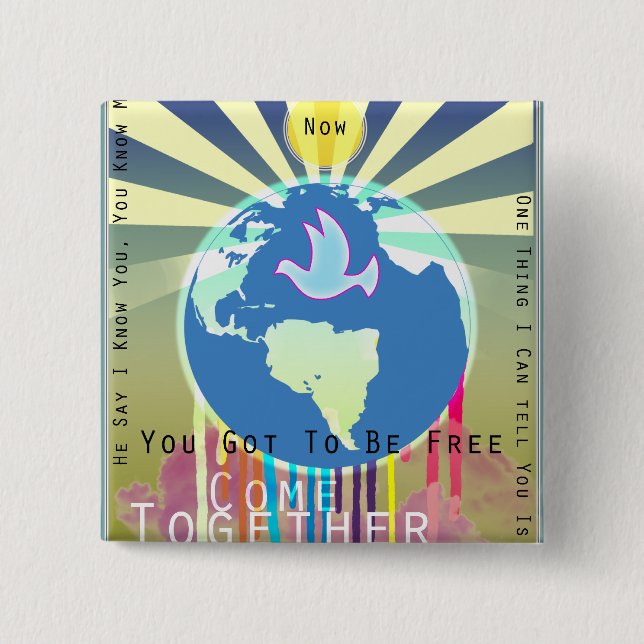 Frieden über den Texten Weltsonys ATV Button (Vorderseite)