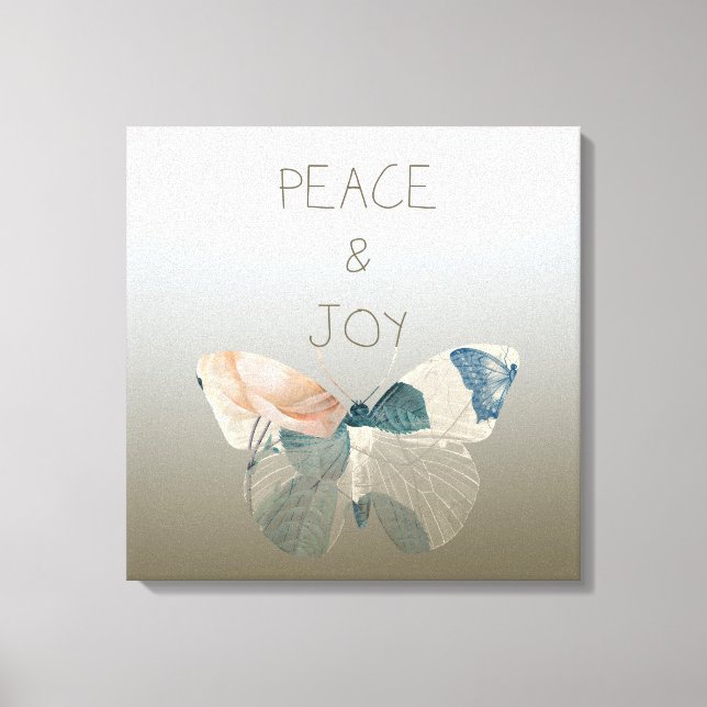 Frieden und Freude Butterfly Leinwanddruck (Vorderseite)