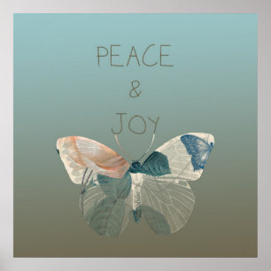 Frieden und Freude Butterfly Poster