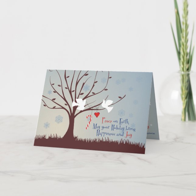 Frieden und Freude Feiertagskarte (Vorderseite)