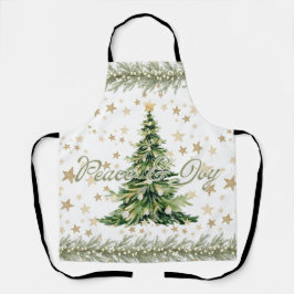Frieden und Freude Grüner Weihnachtsbaum Schürze