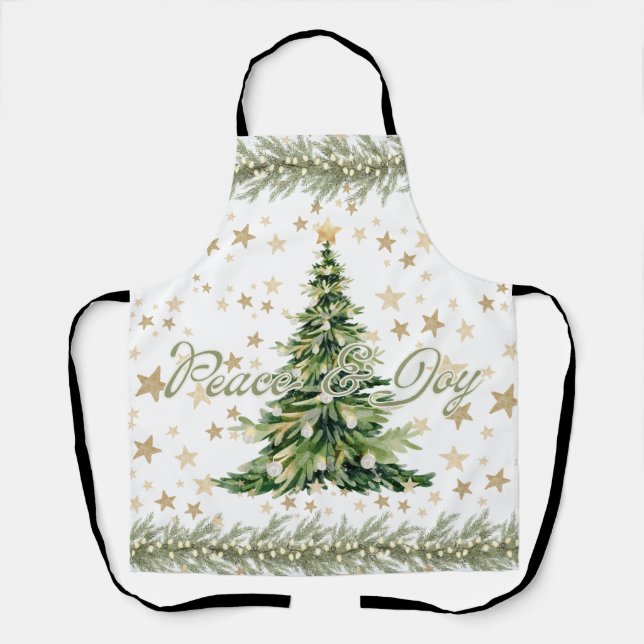 Frieden und Freude Grüner Weihnachtsbaum Schürze