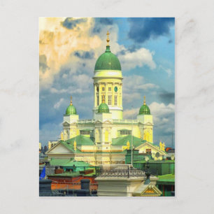 Frieden und Freude Helsinki Finale Kirche Skyline Feiertagspostkarte