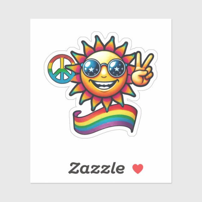 Frieden und Glück Aufkleber (Blatt)