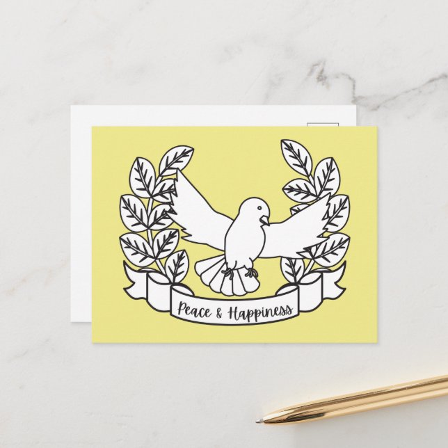 FRIEDEN UND GLÜCK POSTKARTE (Vorderseite/Rückseite Beispiel)