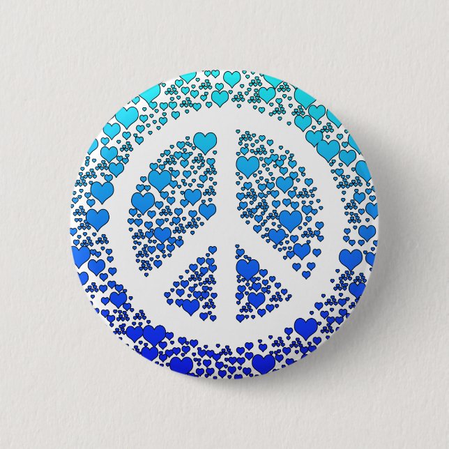 Frieden und Herzen. Button (Vorderseite)