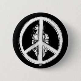 Frieden und Krieg (weiß) Button
