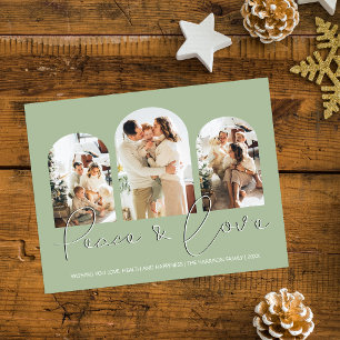 Frieden Und Liebe 3 gebogene Fotocollage-Festtag Feiertagskarte