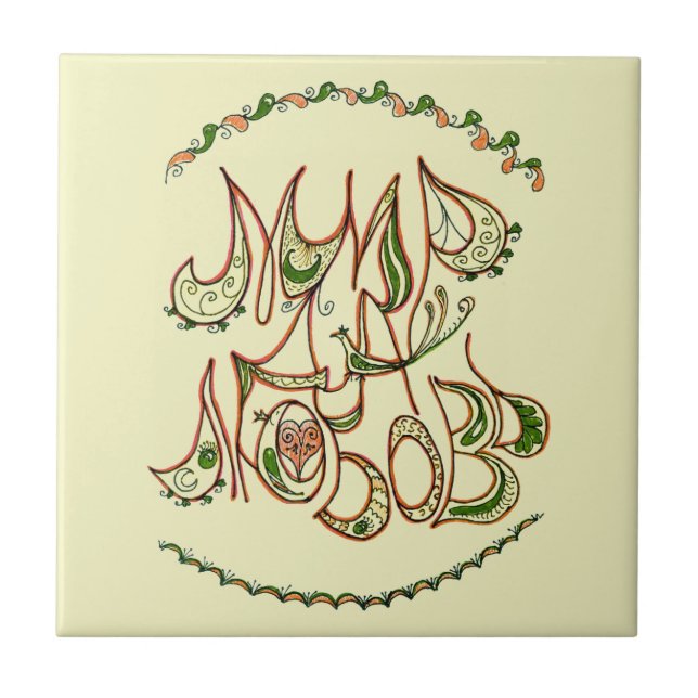 "Frieden und Liebe" (auf Russisch) Fliese (Vorderseite)