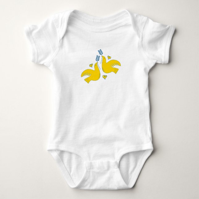 Frieden und Liebe Baby Strampler (Vorderseite)
