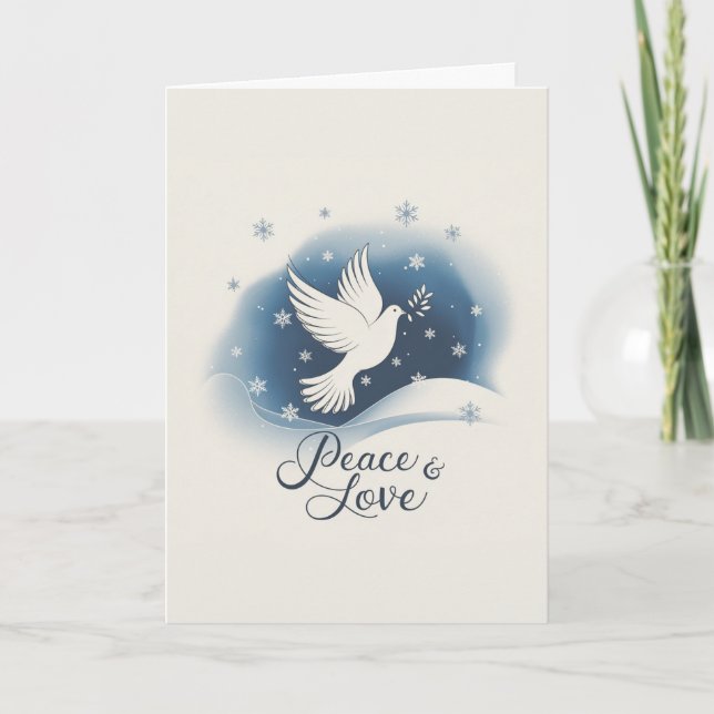 Frieden und Liebe Feiertagskarte (Vorderseite)