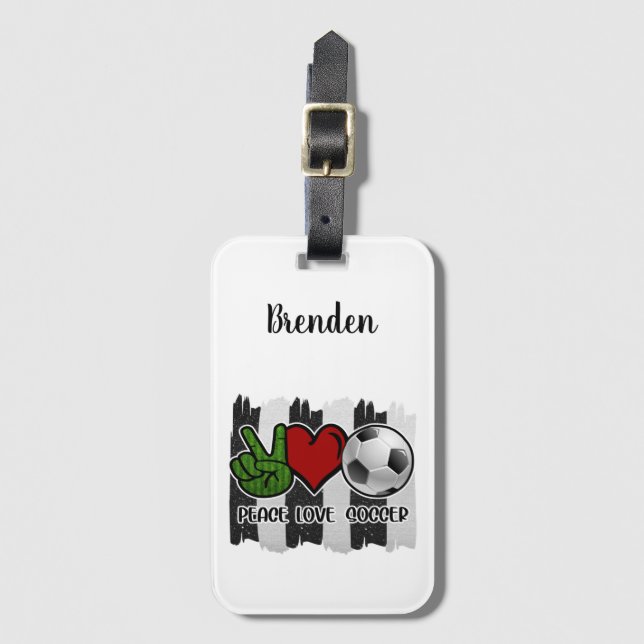 Frieden und Liebe Gepäckanhänger (Vorderseite Vertikal)