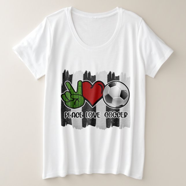 Frieden und Liebe Große Größe T-Shirt (Design vorne)