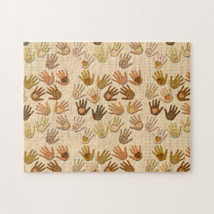 FRIEDEN UND LIEBE IN DEN HÄNDEN PUZZLE