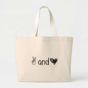 Frieden und Liebe Jumbo Stoffbeutel
