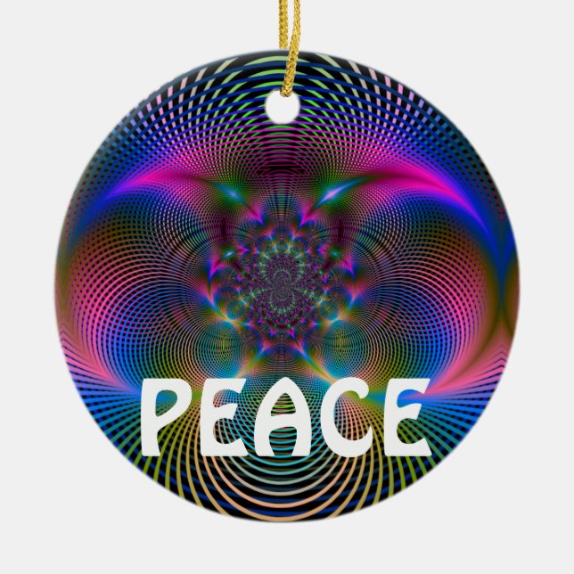 FRIEDEN und LIEBE Keramik Ornament (Vorne)