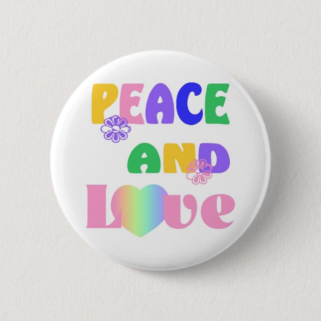 Frieden und Liebe Knopf Button (Vorderseite)