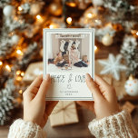 Frieden und Liebe Minimalistische Weihnachtskarte  Einladung<br><div class="desc">Ein moderner minimalistischer Schriftart für Frieden und Liebe in Gold</div>