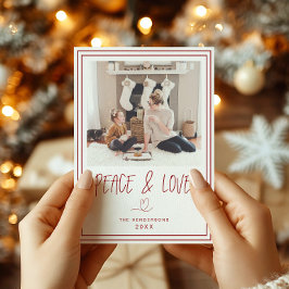 Frieden und Liebe Minimalistische Weihnachtskarte Einladung