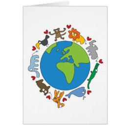 Frieden und Liebe Niedliche Cartoon Tiere der Welt