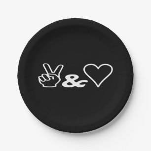 Frieden und Liebe Pappteller