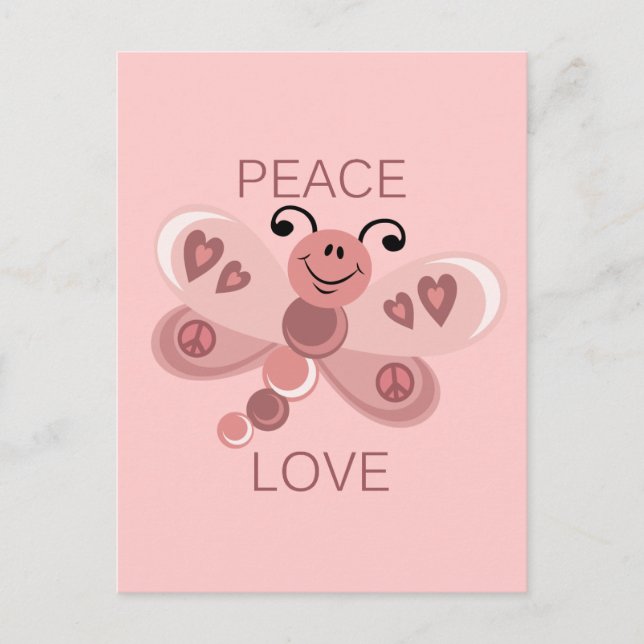 FRIEDEN UND LIEBE POSTKARTE (Vorderseite)