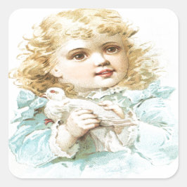 Frieden und Liebe Quadratischer Aufkleber