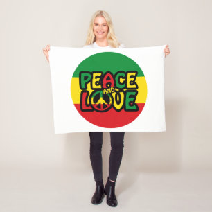 FRIEDEN und LIEBE, Reggae-Stil Fleecedecke