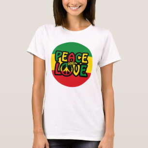 FRIEDEN und LIEBE, Reggae-Stil T-Shirt