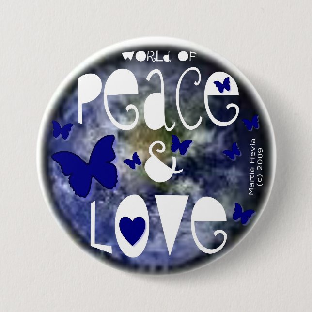 Frieden und Liebe - Schaltfläche Button (Vorderseite)