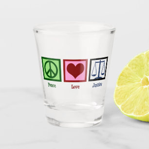 Frieden und Liebe Schnapsglas