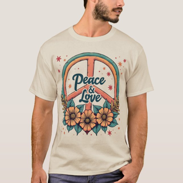 Frieden und Liebe T-Shirt (Vorderseite)