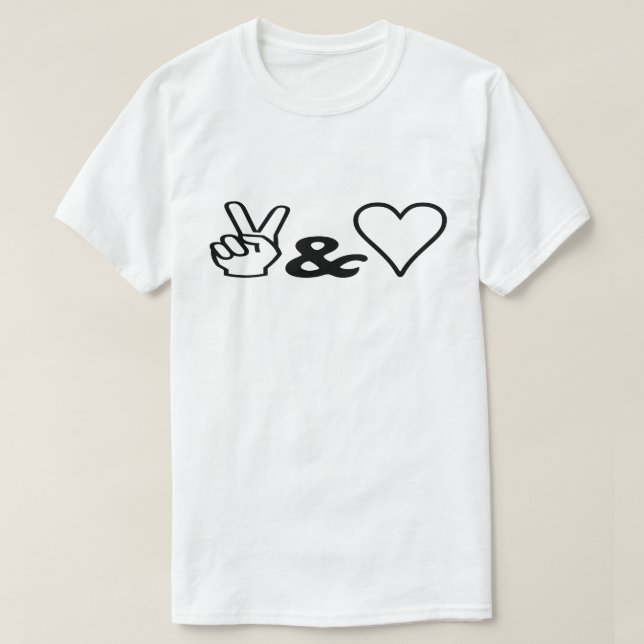 Frieden und Liebe T-Shirt (Design vorne)