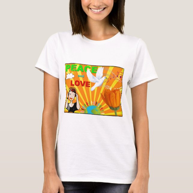 Frieden und Liebe T-Shirt (Vorderseite)