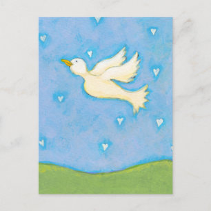 Frieden und Liebe - Tauben Vogelherzen Spaß hübsch Postkarte