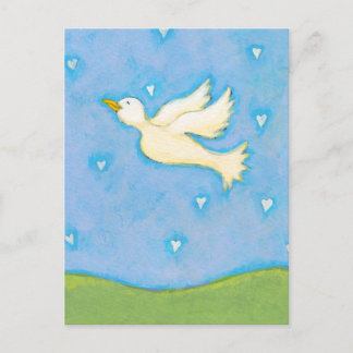Frieden und Liebe - Tauben Vogelherzen Spaß hübsch Postkarte
