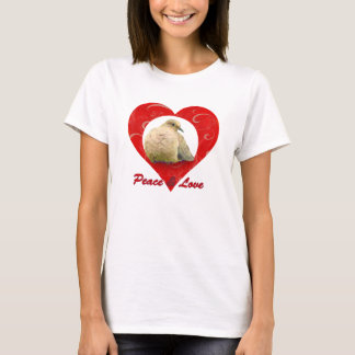 Frieden und Liebe - Trauertaube - Herz T-Shirt