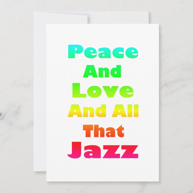 Frieden und Liebe und all das, was Jazz einlädt Einladung (Vorderseite)