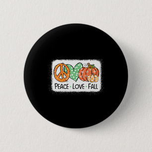 Frieden und Liebe und Fall Pumpkin Autum glücklich Button