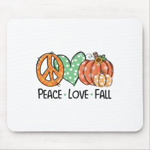 Frieden und Liebe und Fall Pumpkin Autum glücklich Mousepad