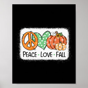 Frieden und Liebe und Fall Pumpkin Autum glücklich Poster