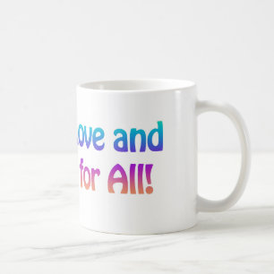 Frieden und Liebe und Gesundheitsfürsorge für alle Tasse