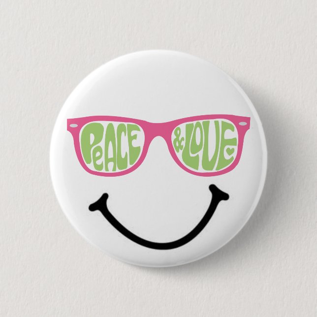 Frieden und Liebe und Glück Button (Vorderseite)