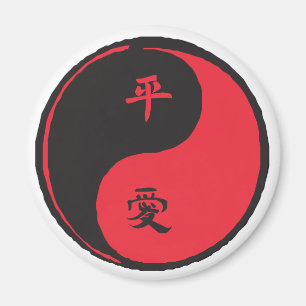 Frieden und Liebe Yinyang Magnet