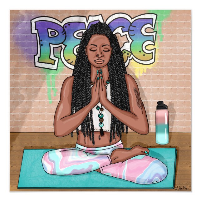 Frieden und Meditation Städtische Kunst Fotodruck (Vorne)